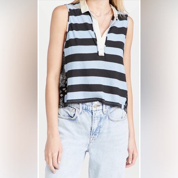 We The Free Charcoal Blue Combo Tank Top NWT Size Small $68 *TAG ERROR - Picture 3 of 6